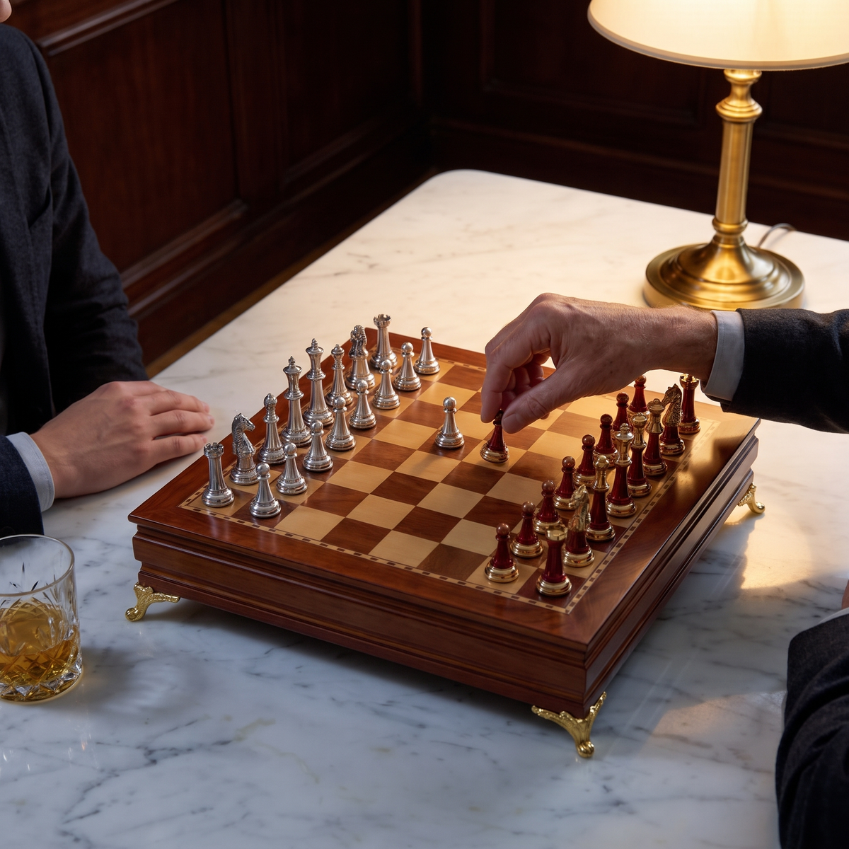 Wooden Chess Set with Storage